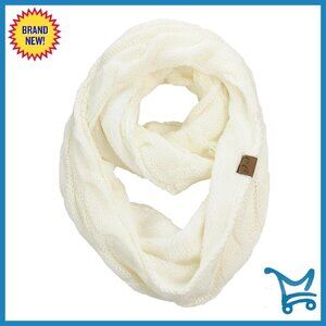 Winter Cable Knit Sherpa Lined Infinity Scarf Pullover Warm